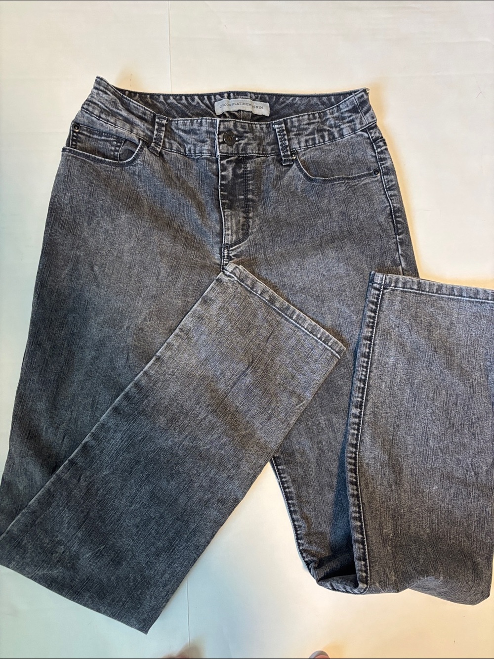 Chico's Straight Leg Gray Wash Jeans
